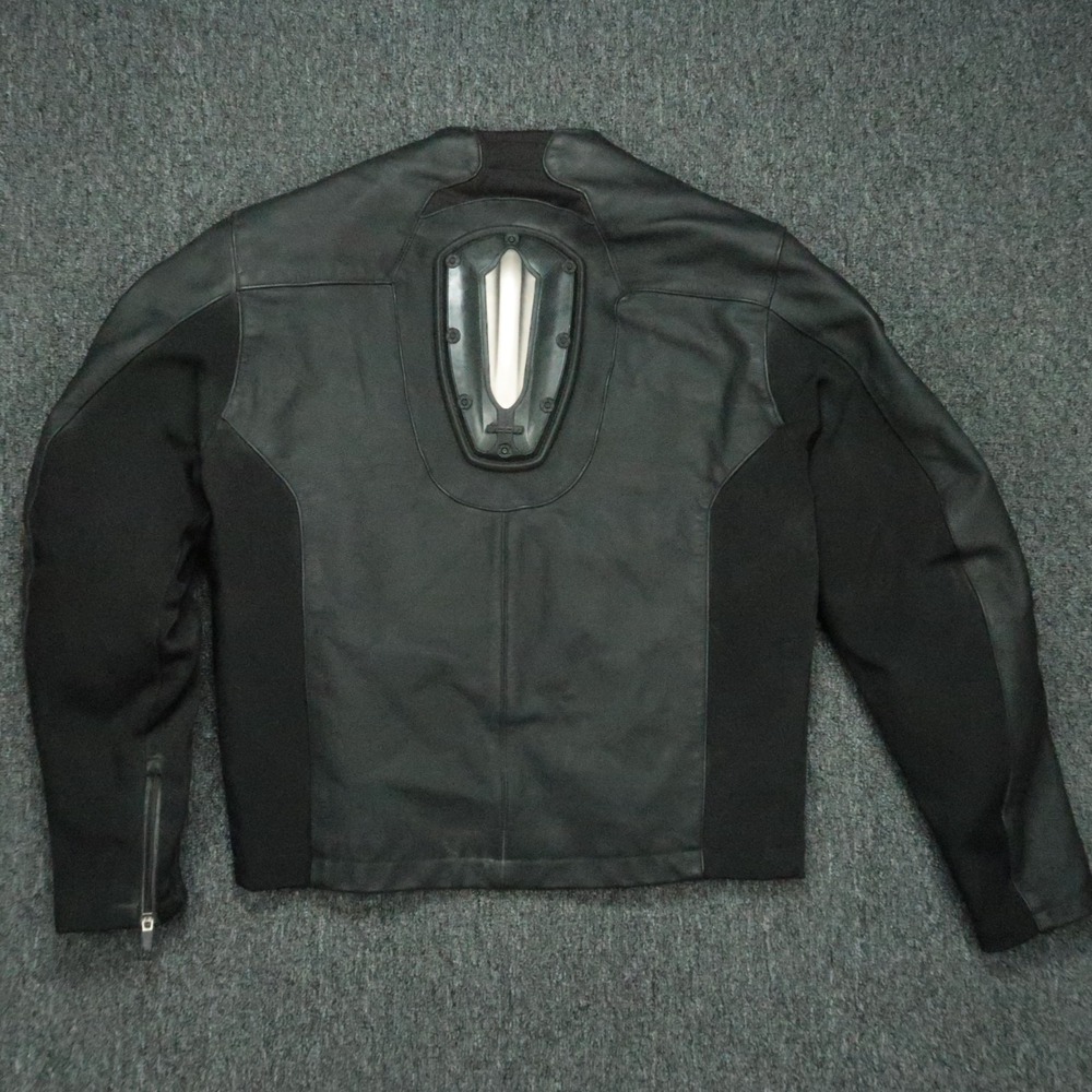 ICON Jacket Mens Large Black Leather Accelerant Moto Padded Quilt Lined Biker - Picture 11 of 15